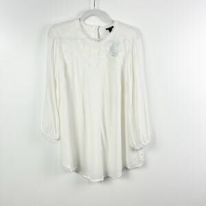NEW Torrid White Ivory Tunic Blouse Crinkle Embroidery Womens Plus Size Large 00